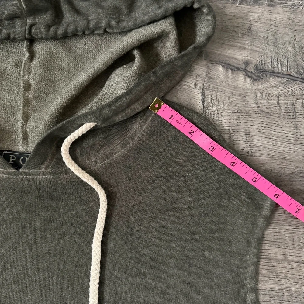 POL Mineral Wash Olive Sleeveless Hoodie T-Shirt Dress SMALL - Picture 13 of 13